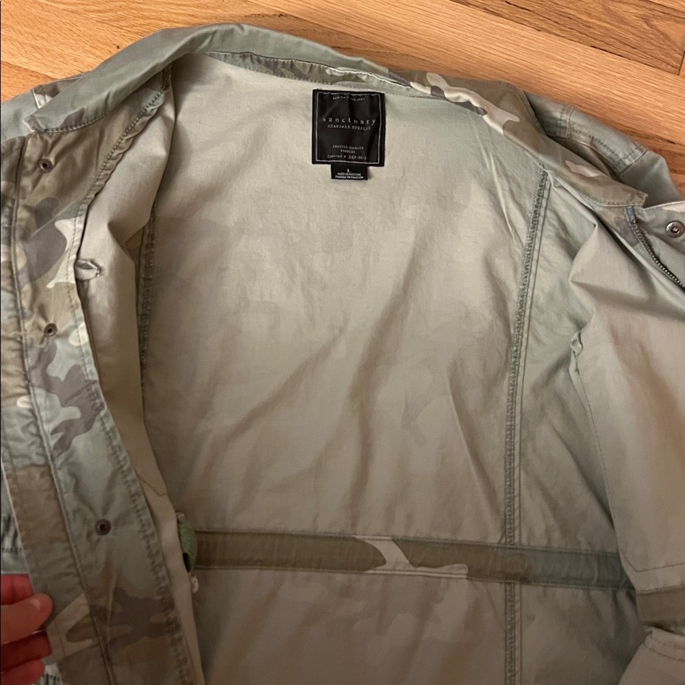 Sanctuary Green Camouflage Jean Jacket - Picture 6 of 7
